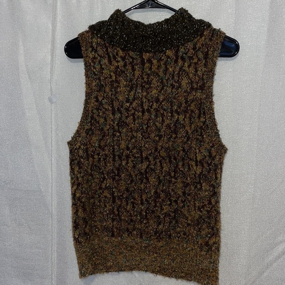Curio vintage knit wool blend sleeveless sweater vest w/pockets boho.l retro. PL - Picture 8 of 8